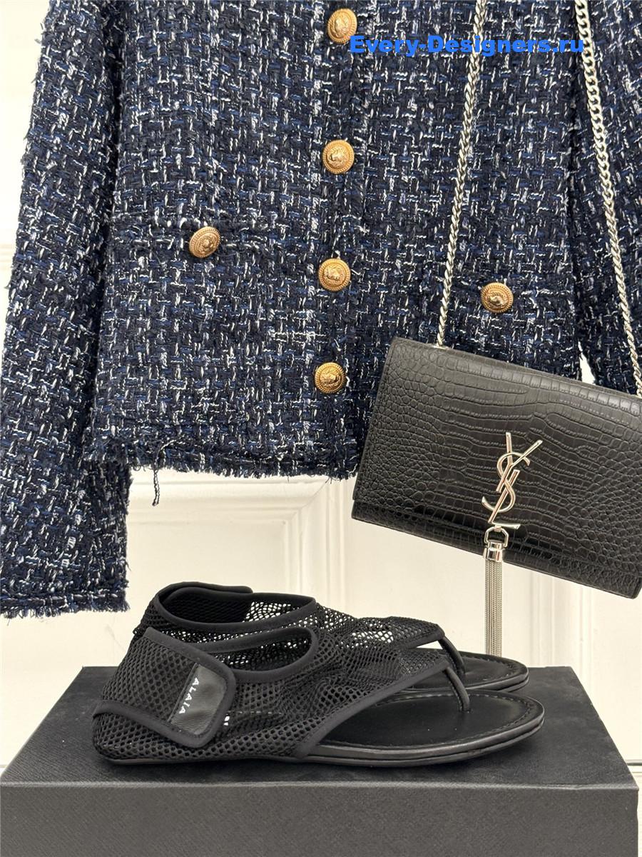 Alaïa Black Flex Mesh Sandals