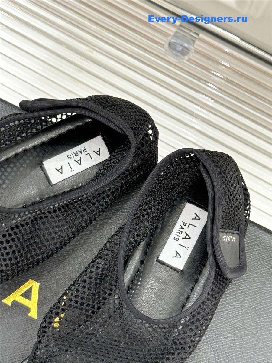 Alaïa Black Flex Mesh Sandals