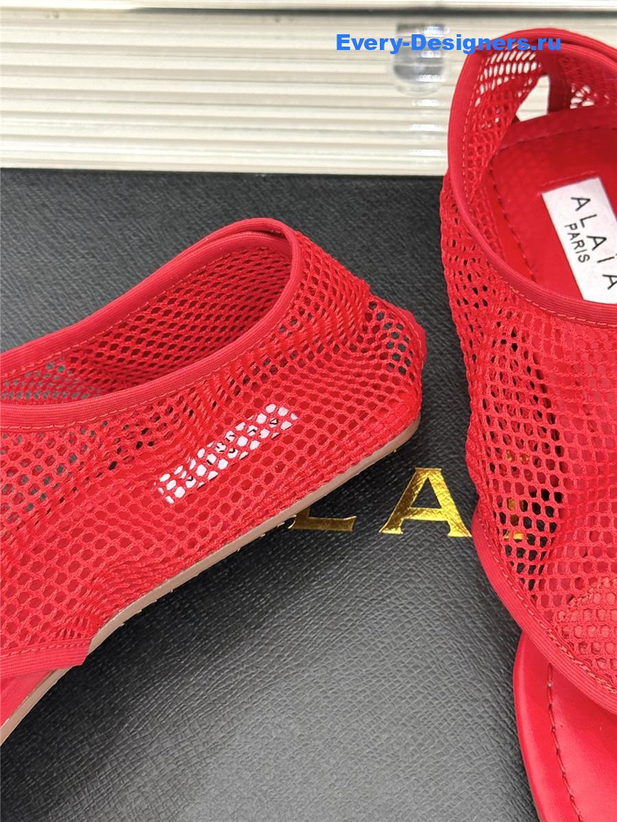 Alaïa Red Flex Mesh Sandals