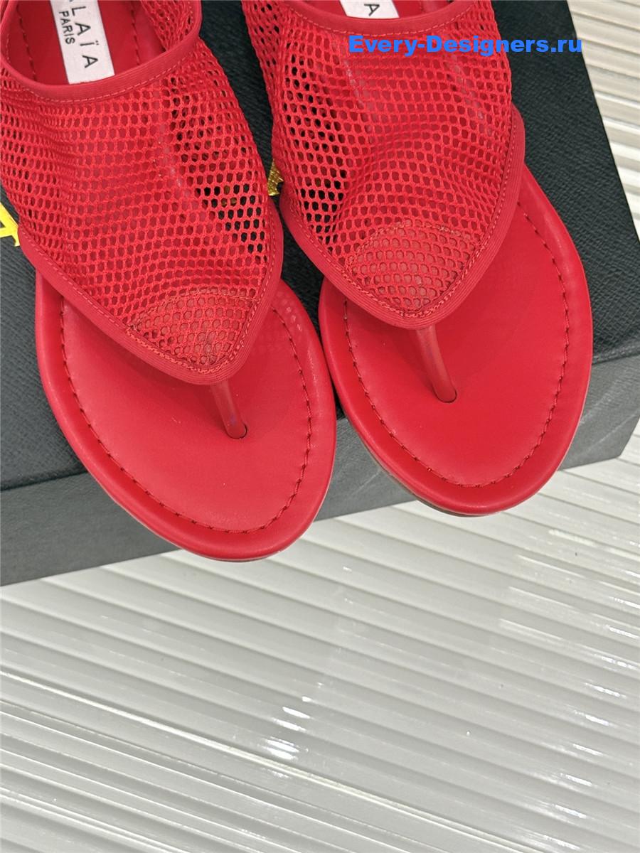 Alaïa Red Flex Mesh Sandals