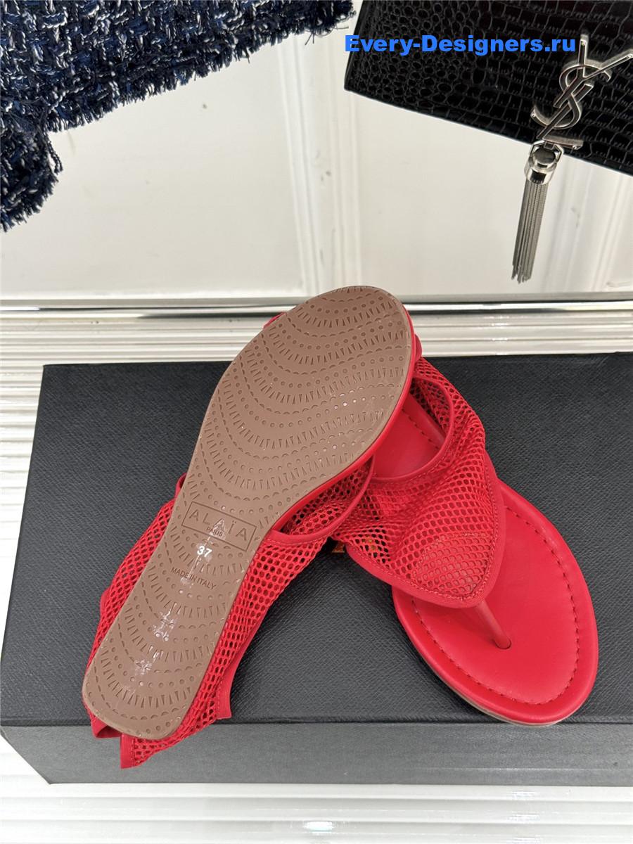 Alaïa Red Flex Mesh Sandals