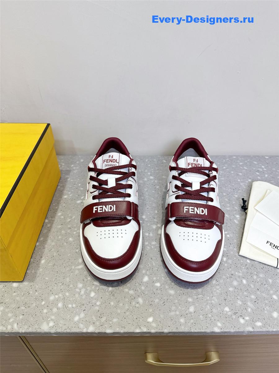 F**di match burgundy platform sneakers