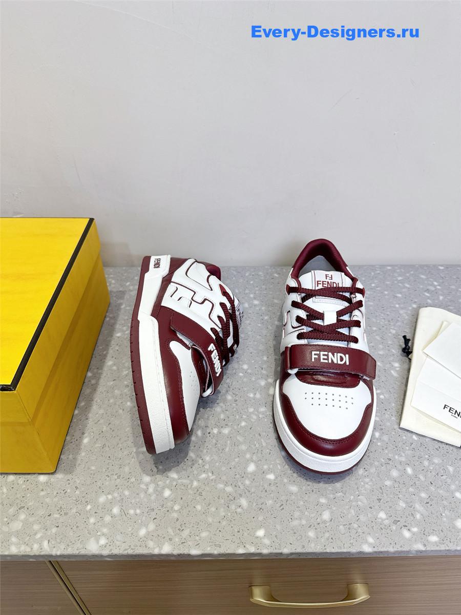 F**di match burgundy platform sneakers