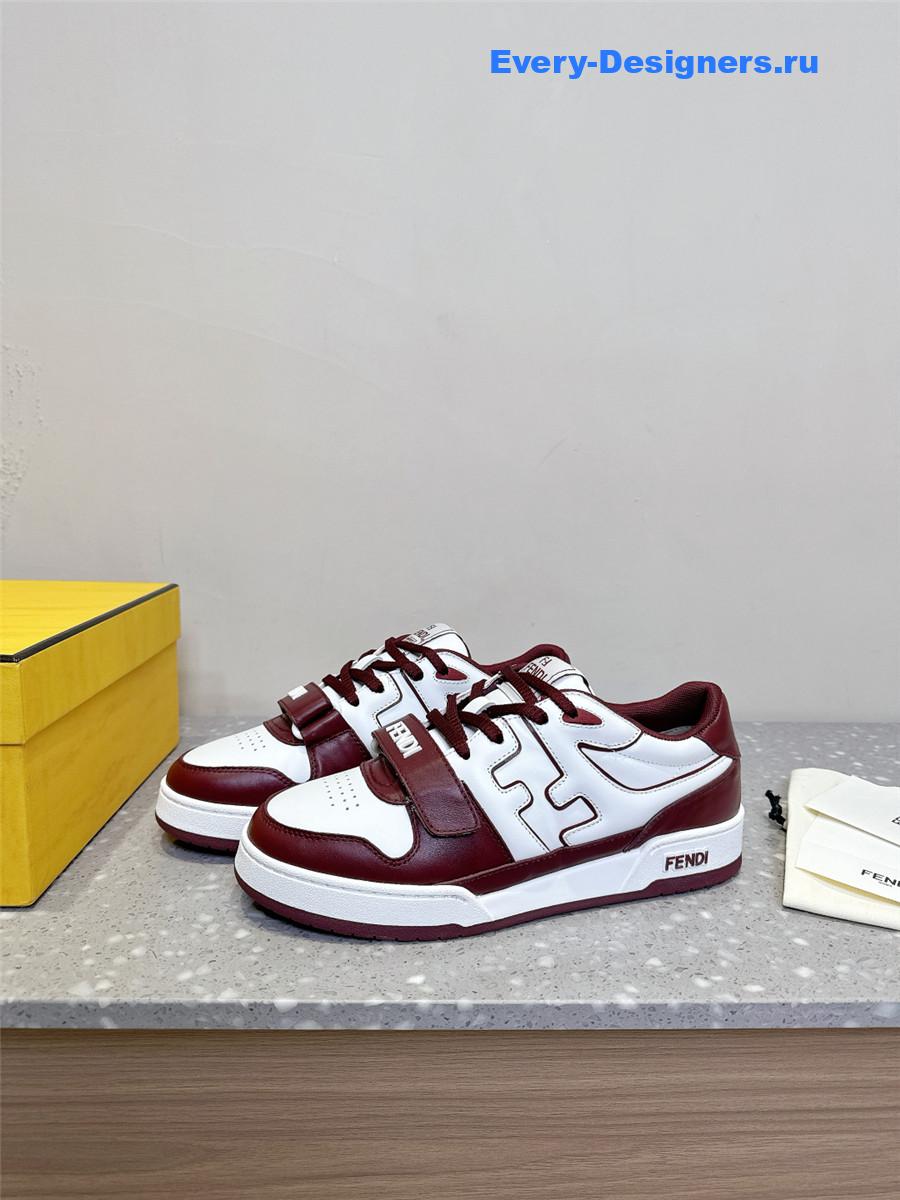 F**di match burgundy platform sneakers