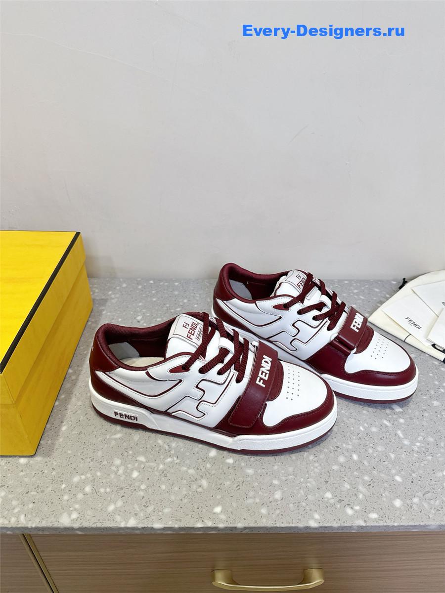 F**di match burgundy platform sneakers