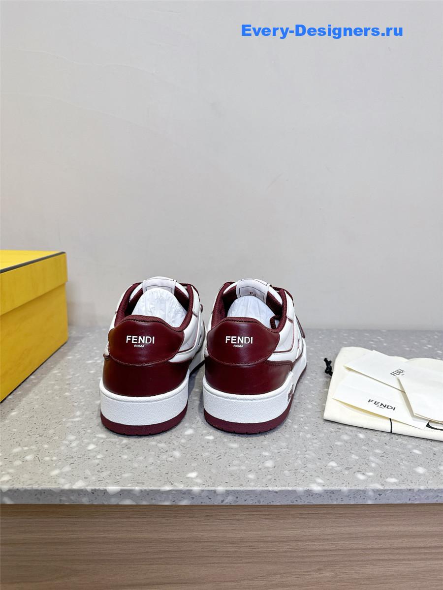 F**di match burgundy platform sneakers