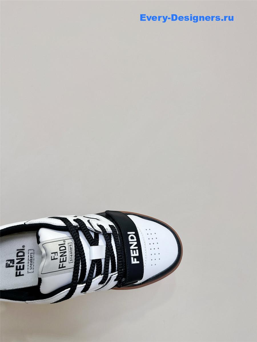 F**di match black leather sneakers
