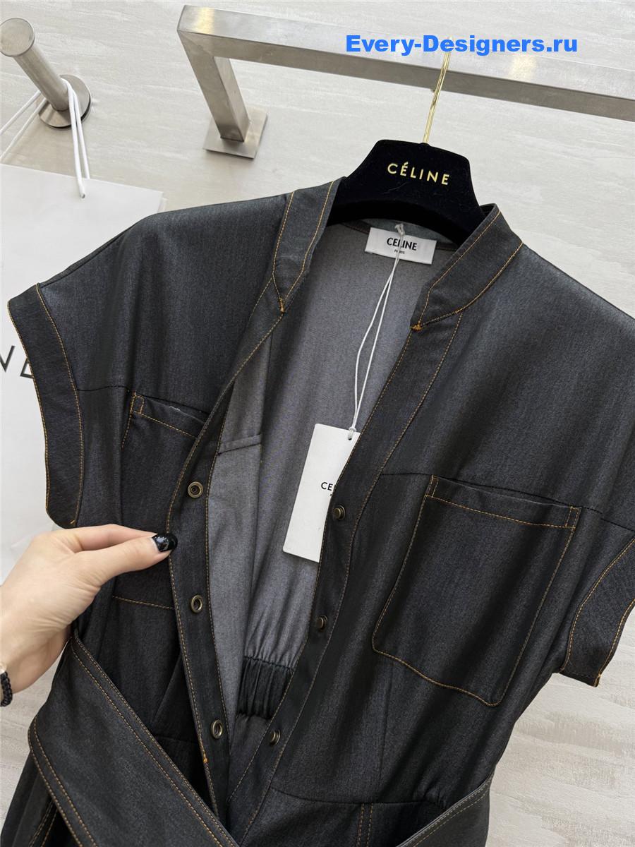 Ce1i*e tencel denim v-neck dress