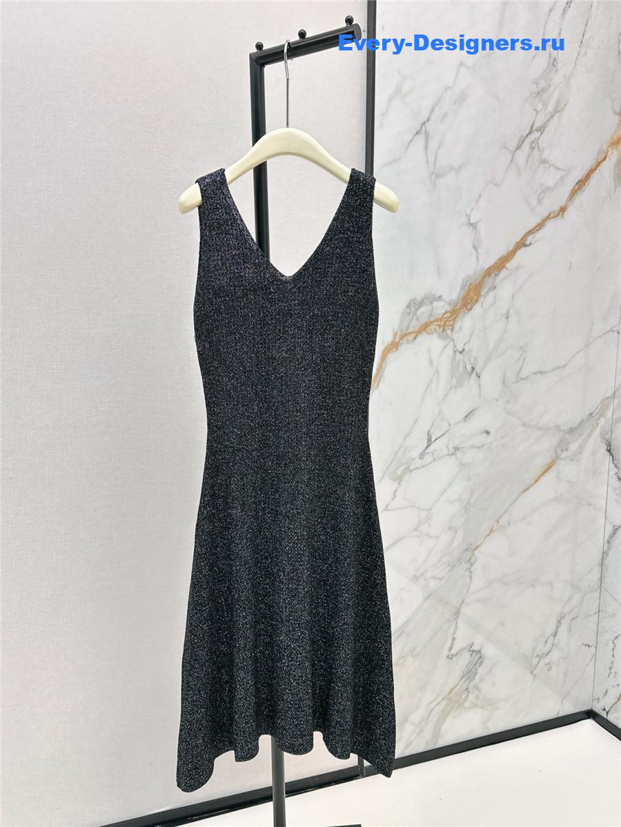 Balmain Black Knit Vest Dress