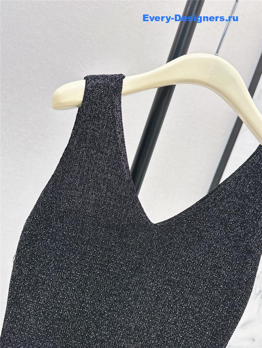 Balmain Black Knit Vest Dress