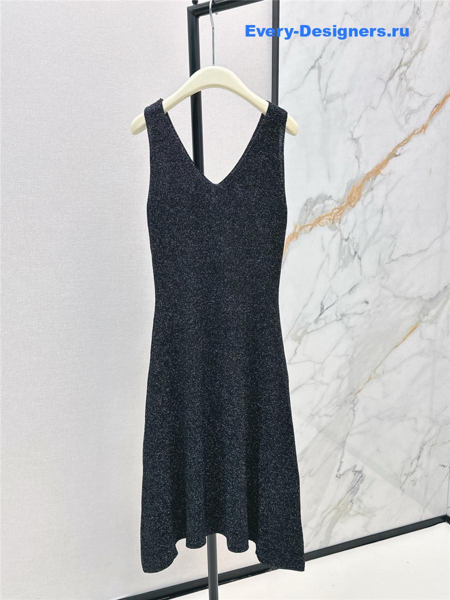 Balmain Black Knit Vest Dress