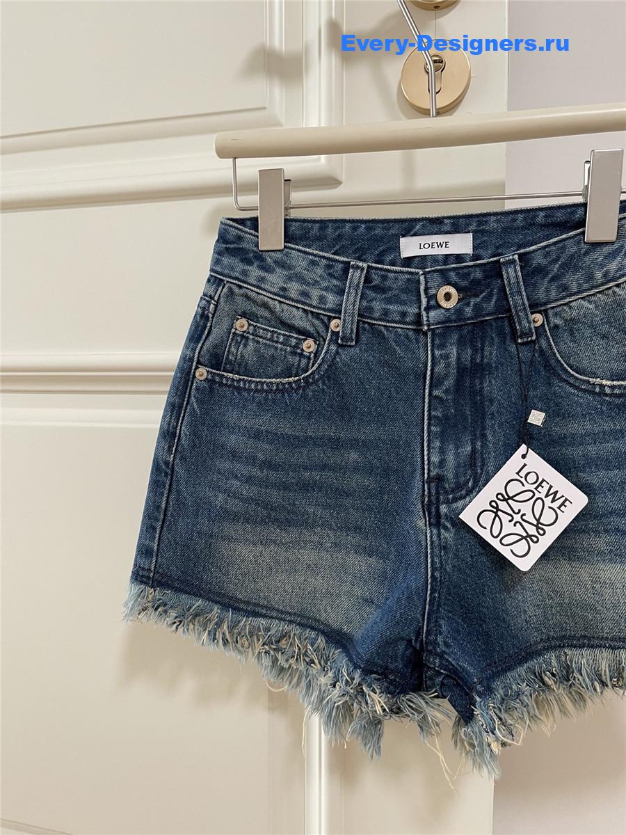 L0ew* anagram denim shorts