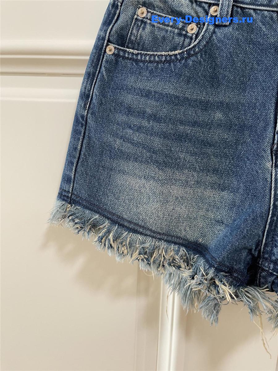 L0ew* anagram denim shorts