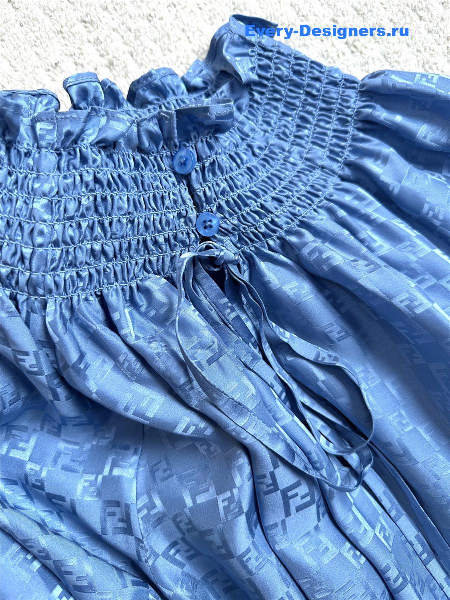 F**di ff blue silk dress