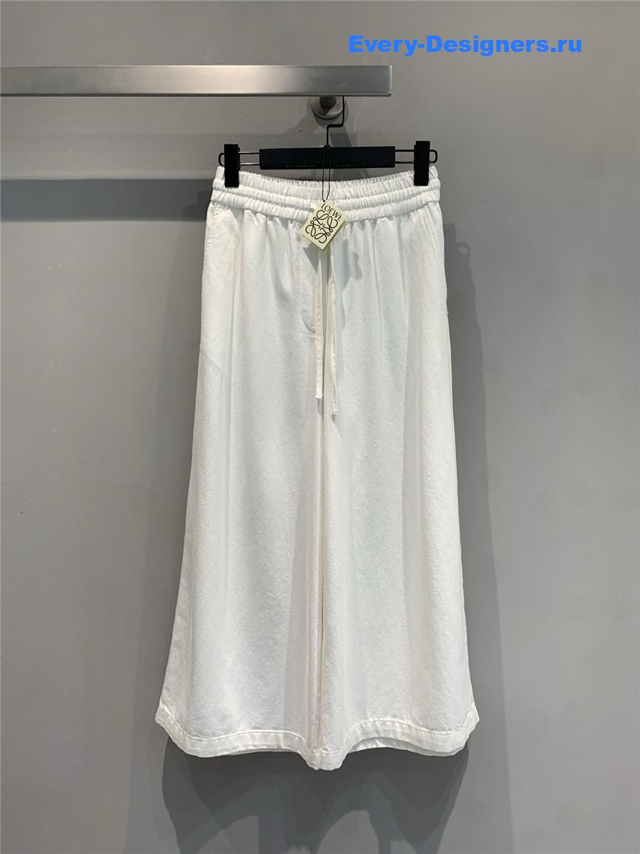 L0ew* white wide-leg cropped trousers