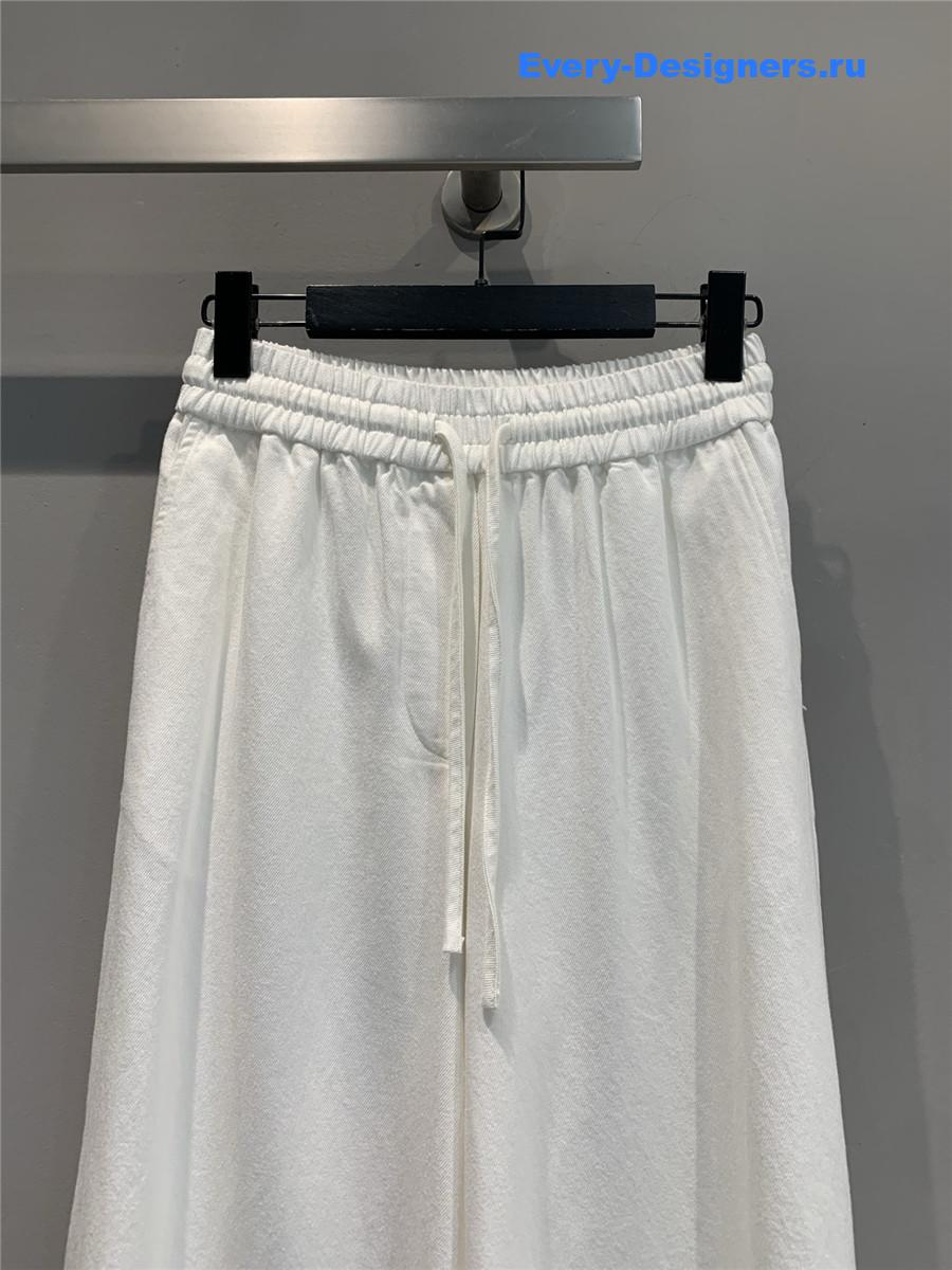 L0ew* white wide-leg cropped trousers