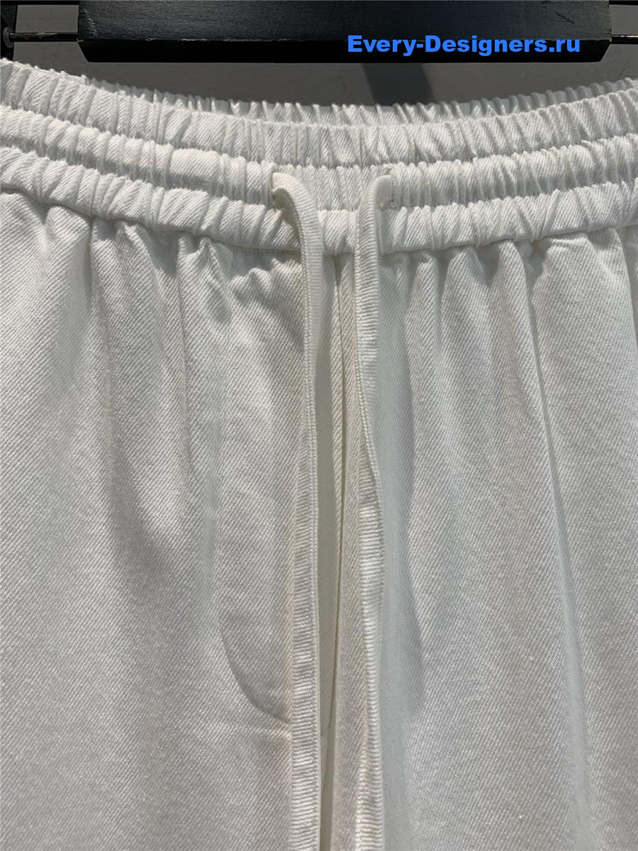 L0ew* white wide-leg cropped trousers