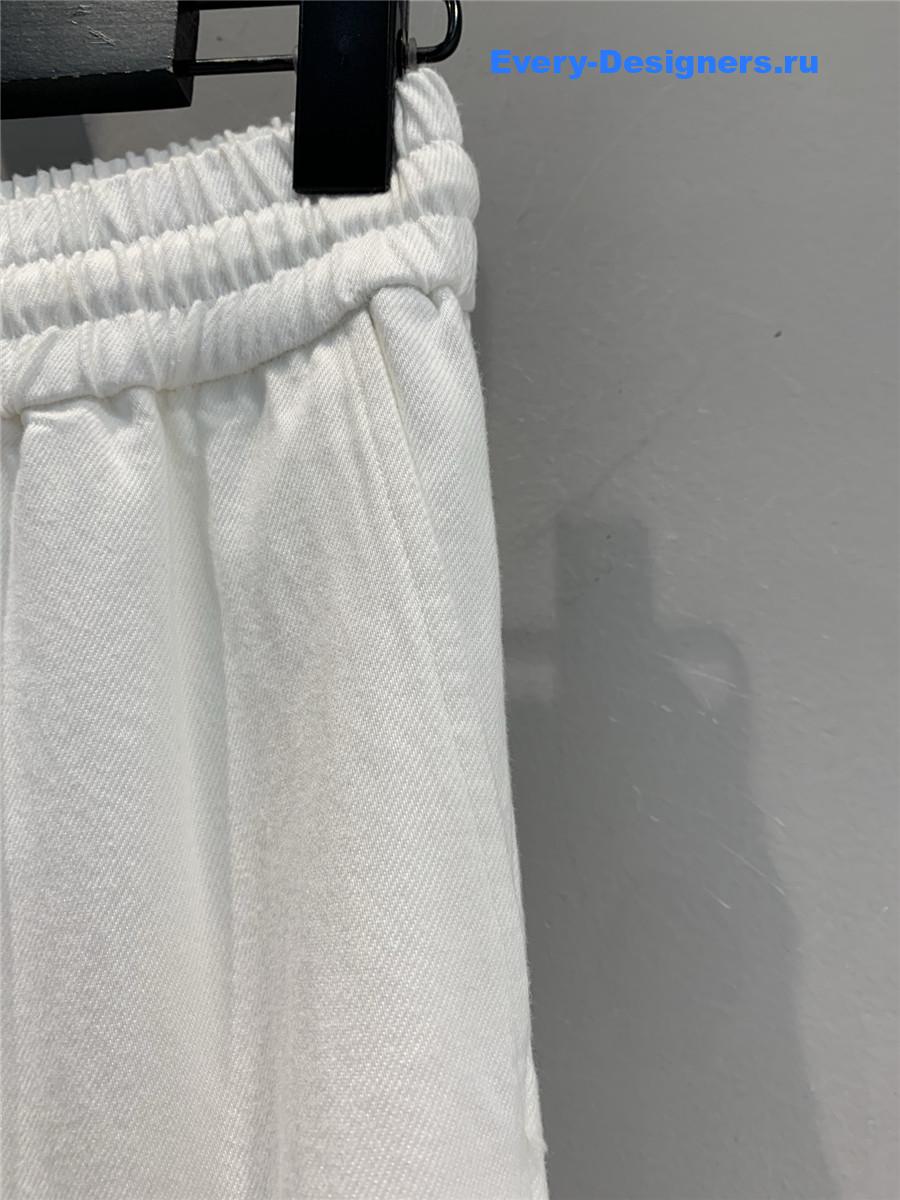 L0ew* white wide-leg cropped trousers