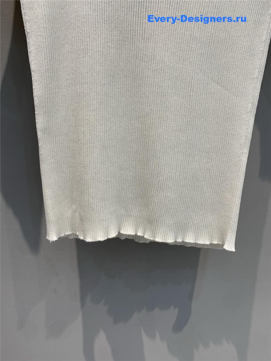 F**di white hollow letter knit top