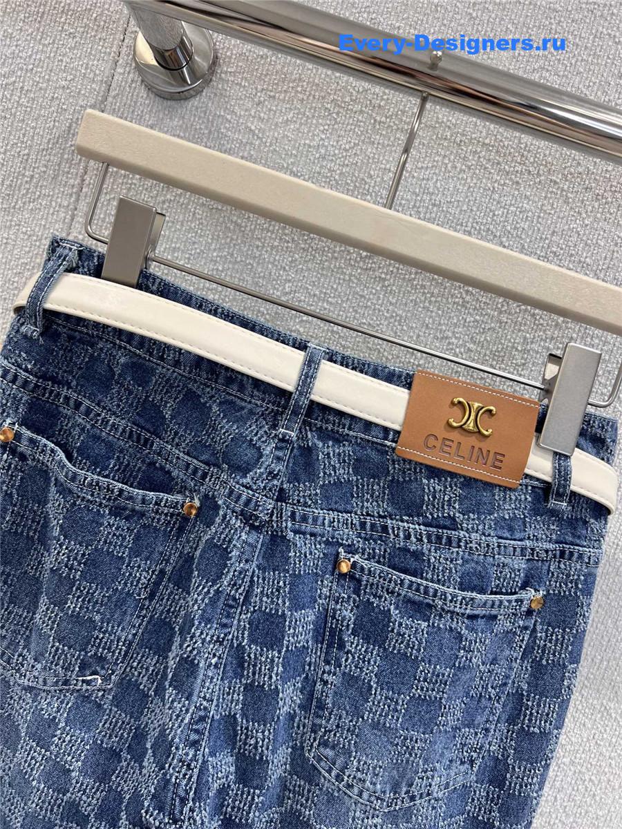 Ce1i*e check denim pants