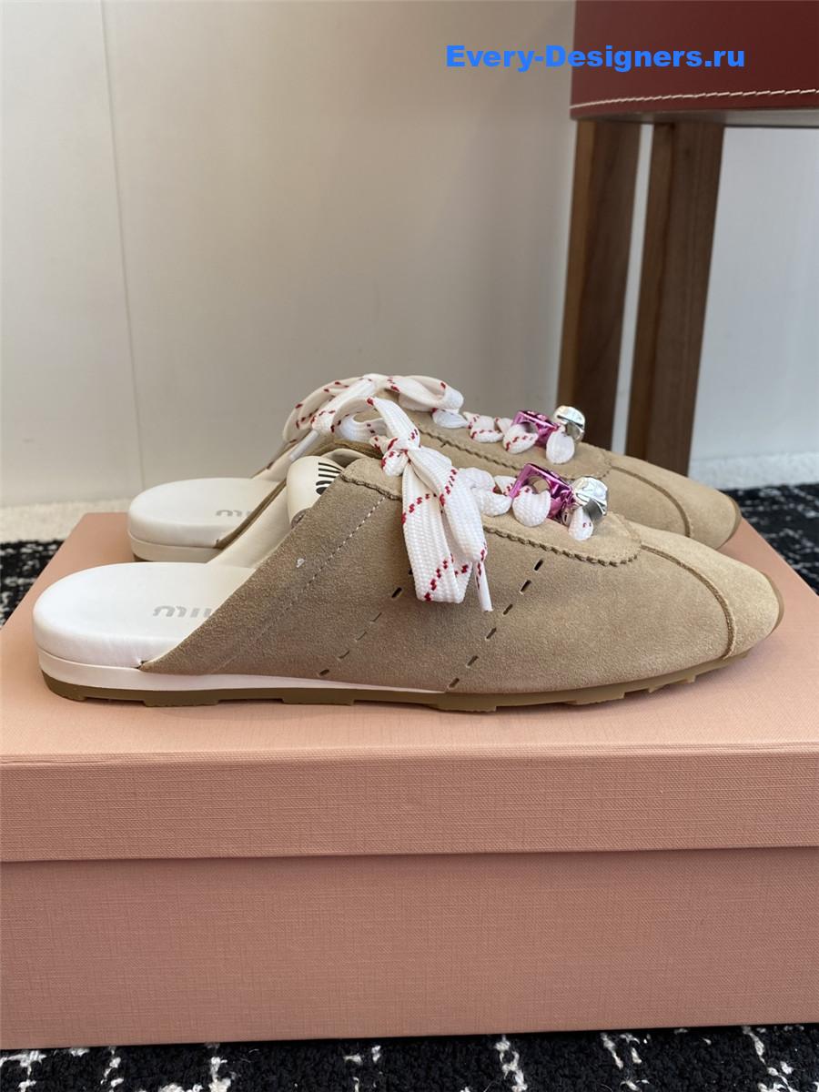 Miu Miu Brown Suede Mules