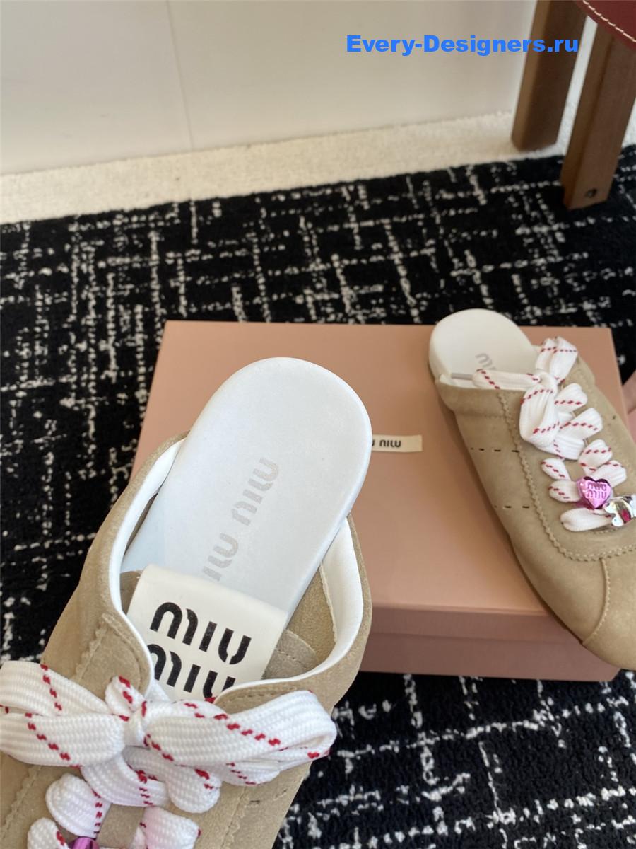 Miu Miu Brown Suede Mules
