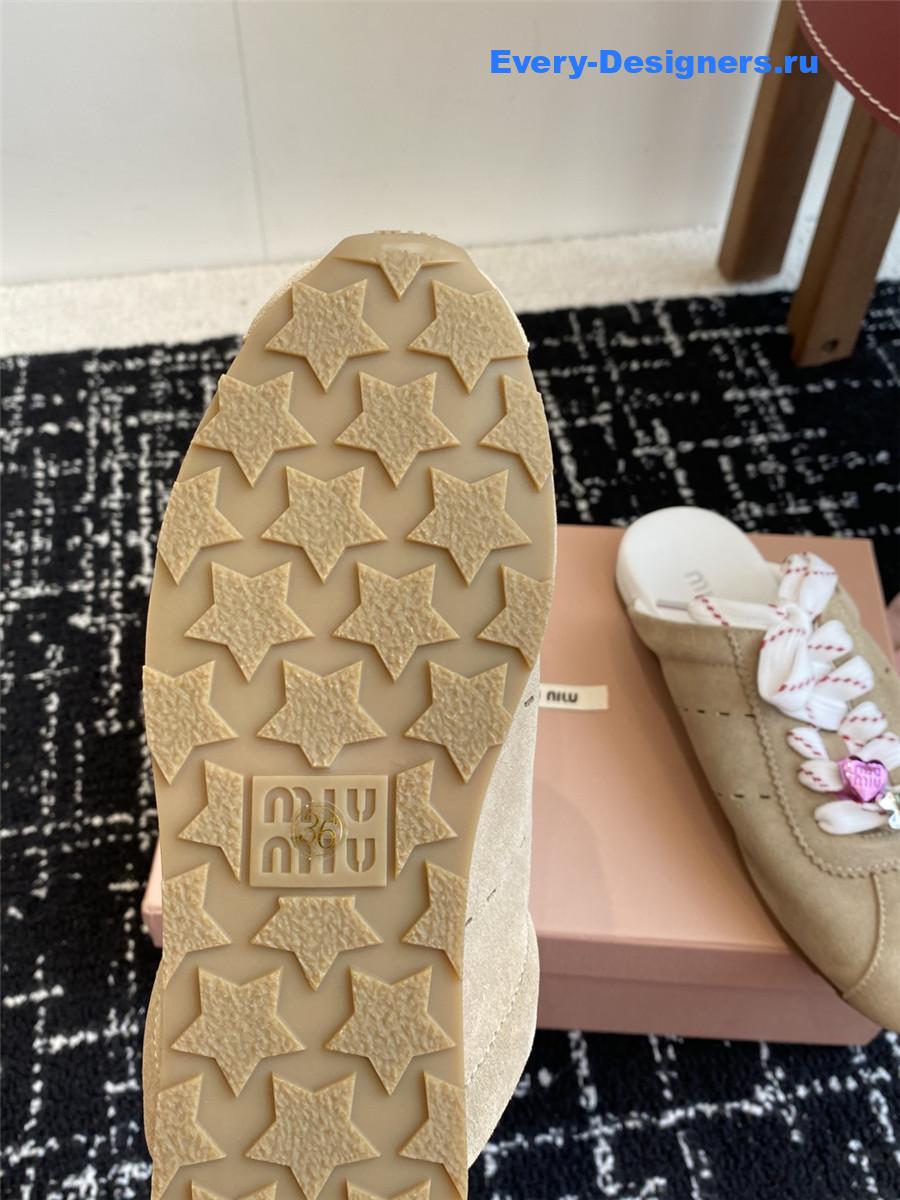 Miu Miu Brown Suede Mules