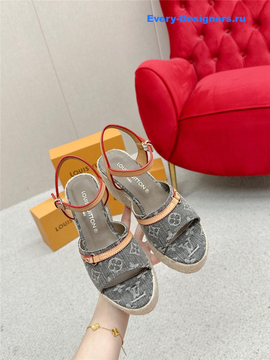 l0vis Vvtt0n helios gray denim wedge sandal