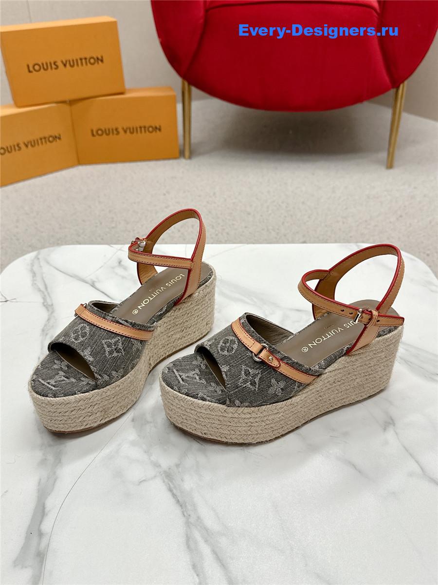 l0vis Vvtt0n helios gray denim wedge sandal