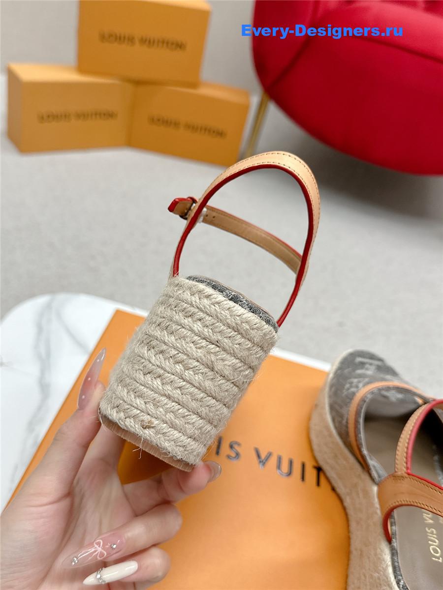 l0vis Vvtt0n helios gray denim wedge sandal