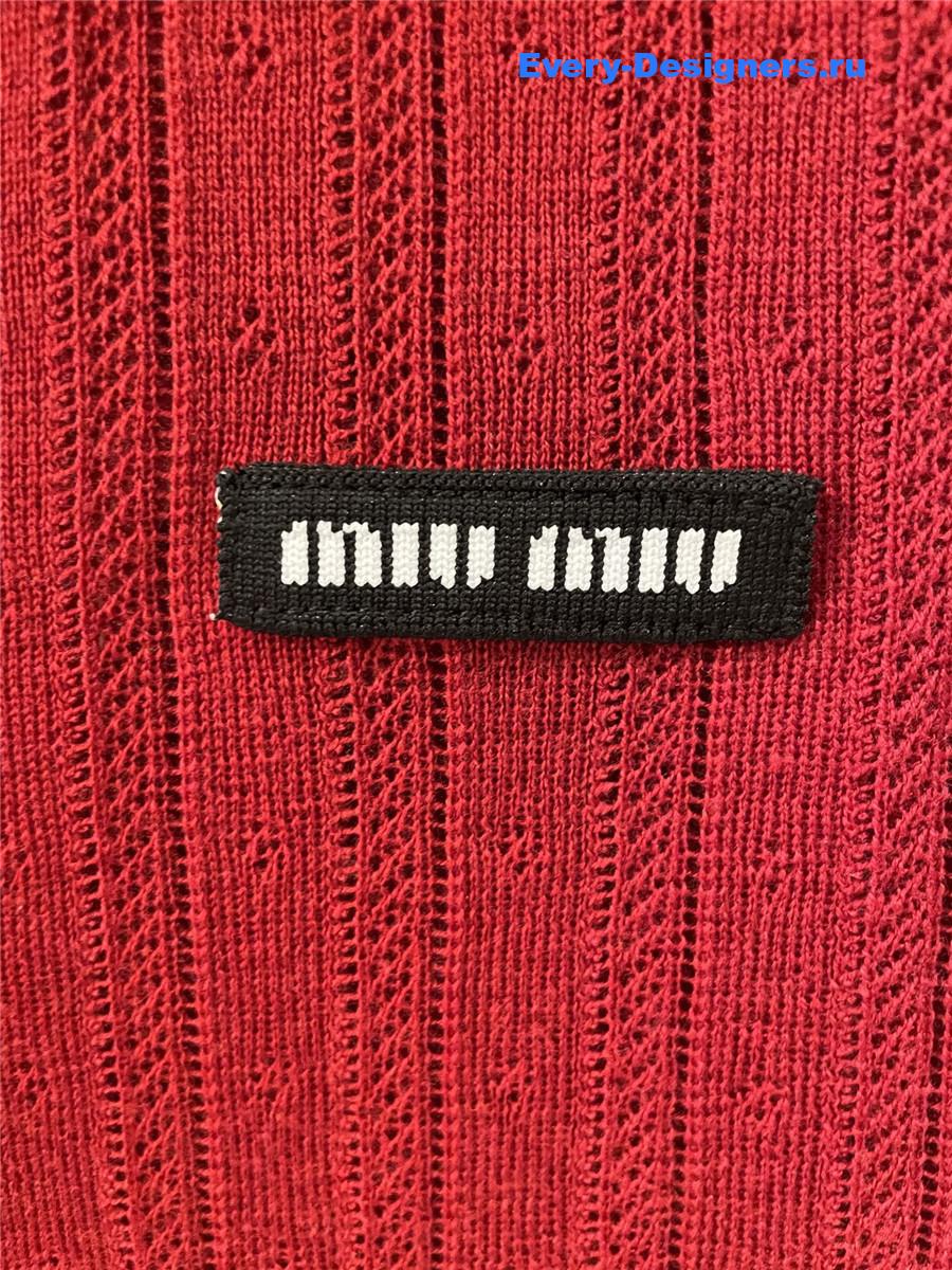 Miu Miu Red Cashmere Polo Sweater