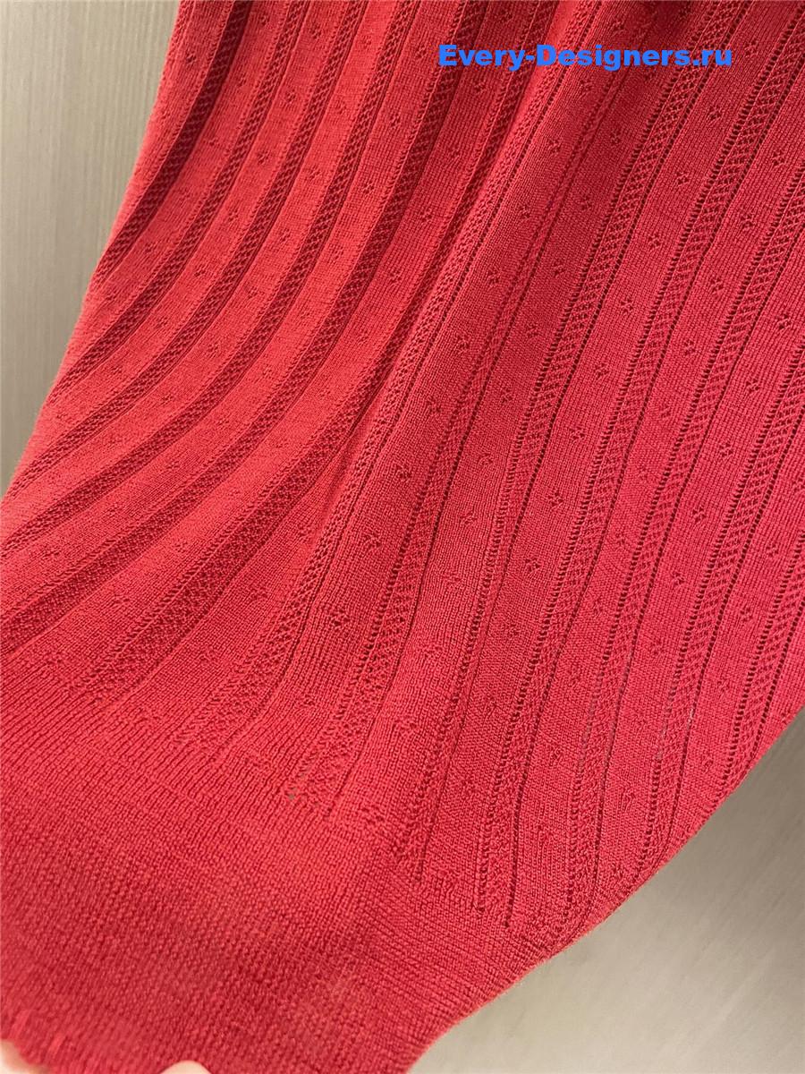 Miu Miu Red Cashmere Polo Sweater