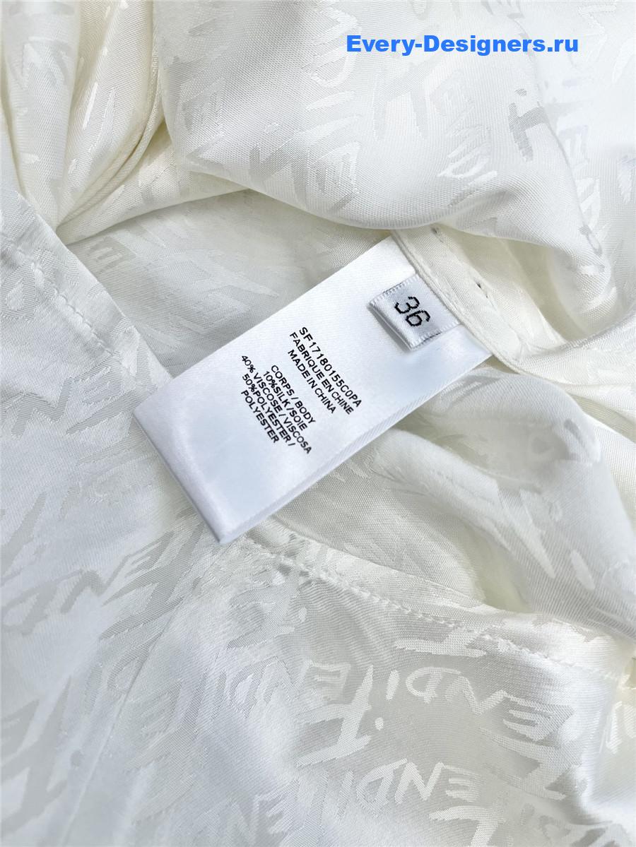 F**di logo print silk shirt set