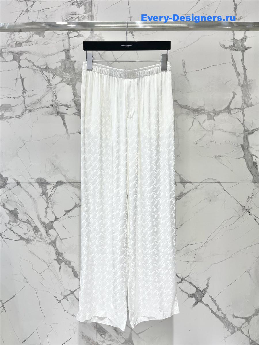 F**di logo print silk shirt set