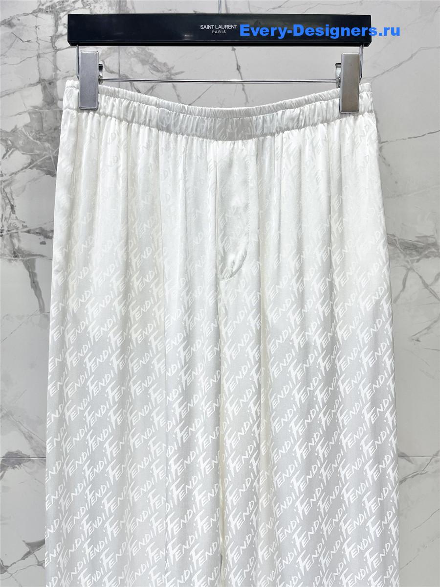 F**di logo print silk shirt set