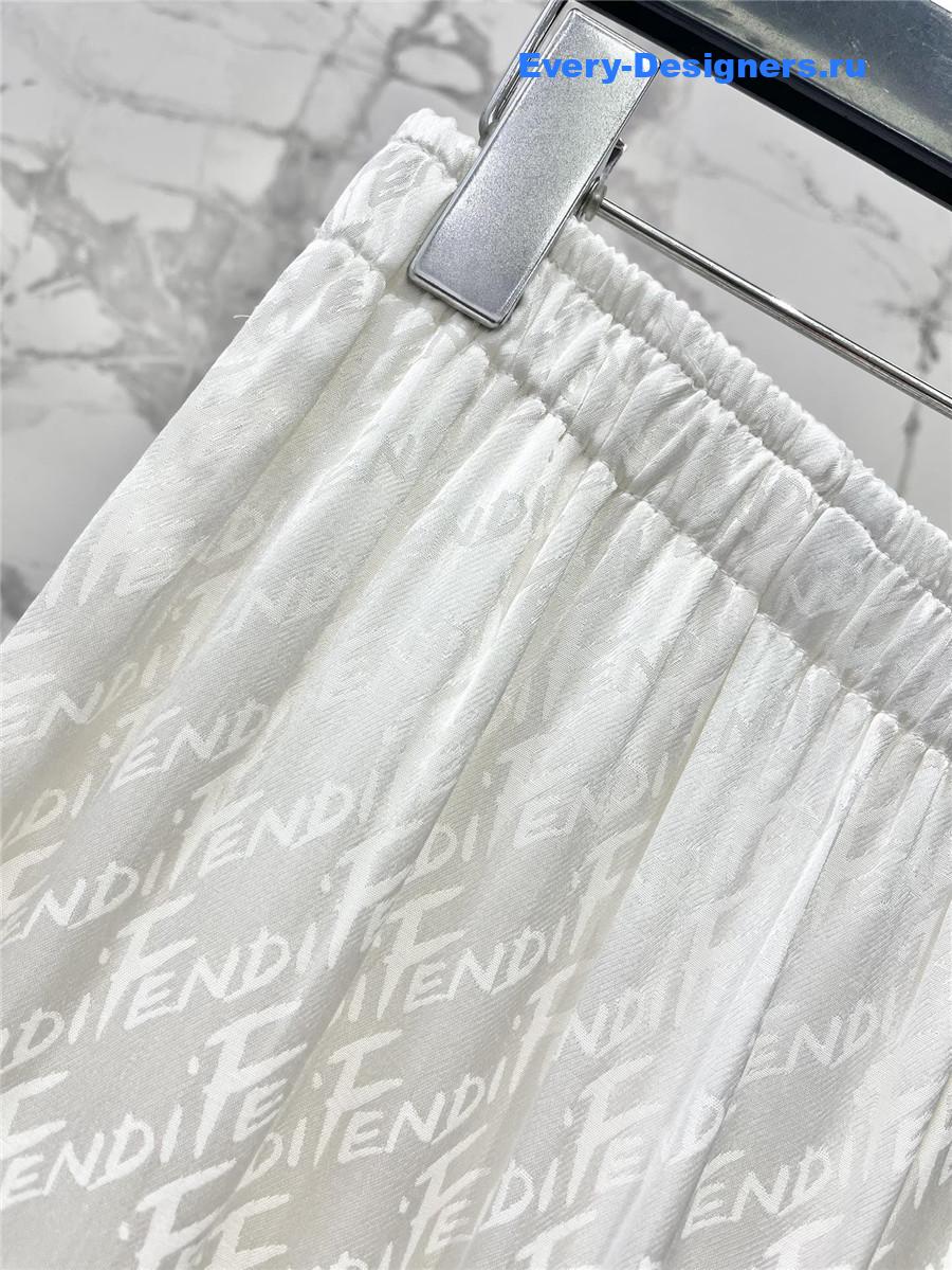 F**di logo print silk shirt set