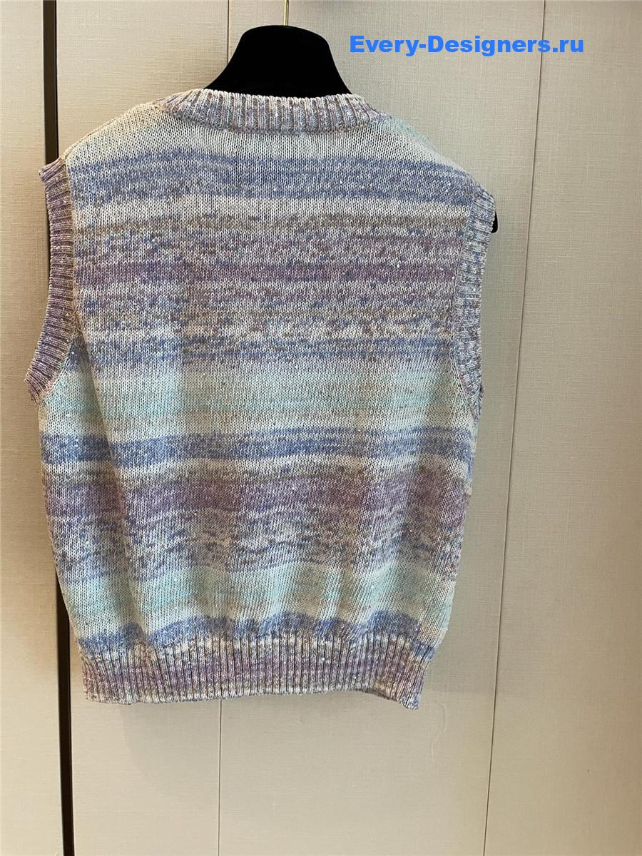 Ch**el rainbow sequin vest