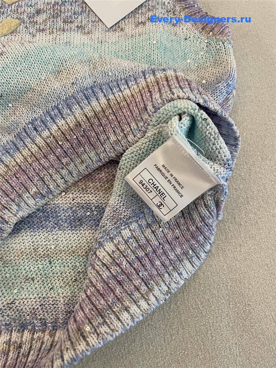 Ch**el rainbow sequin vest