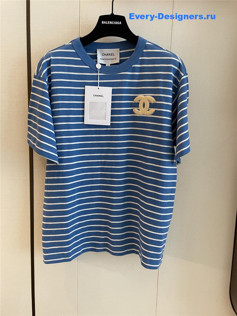 Ch**el cc logo striped top