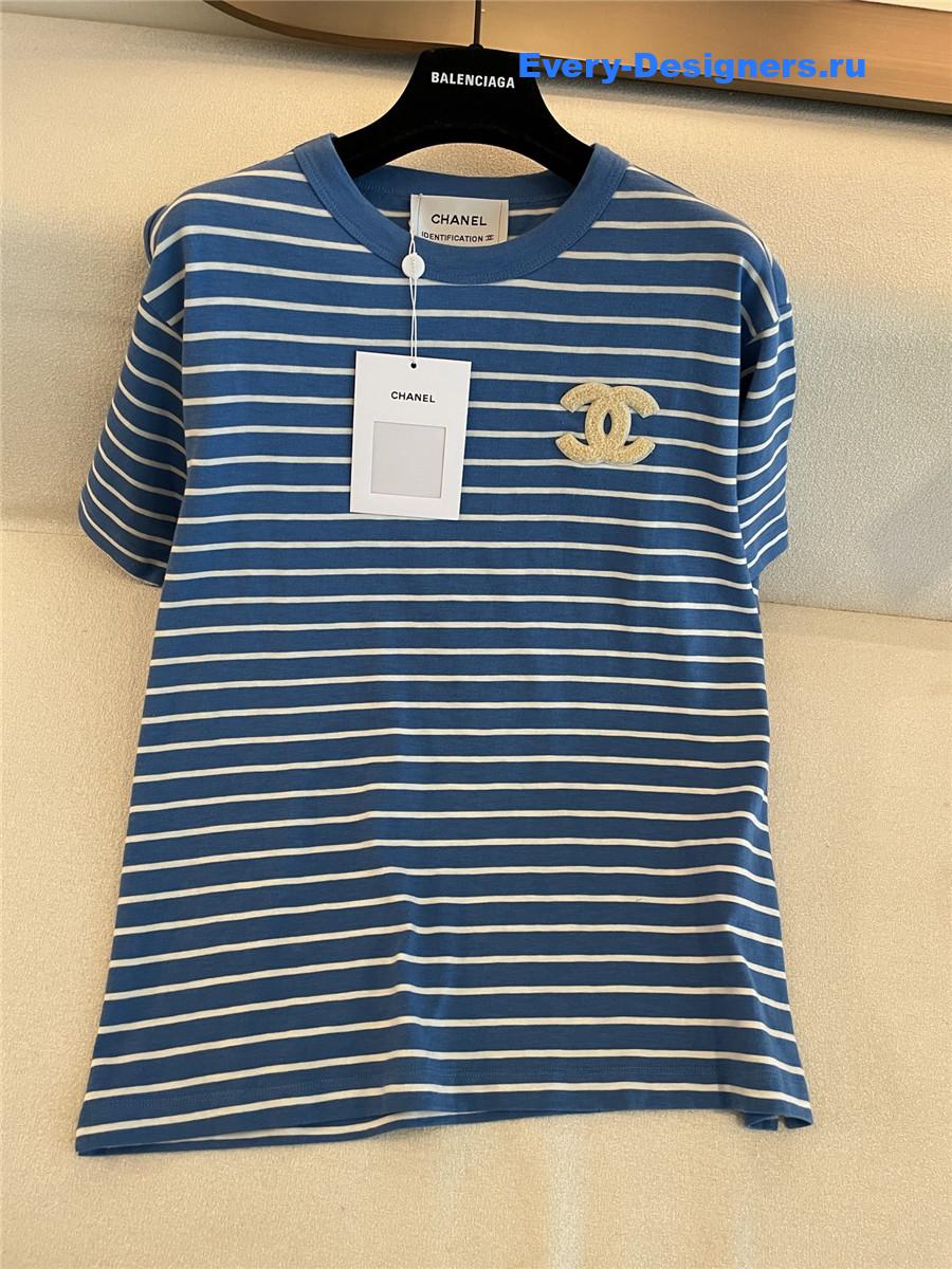 Ch**el cc logo striped top