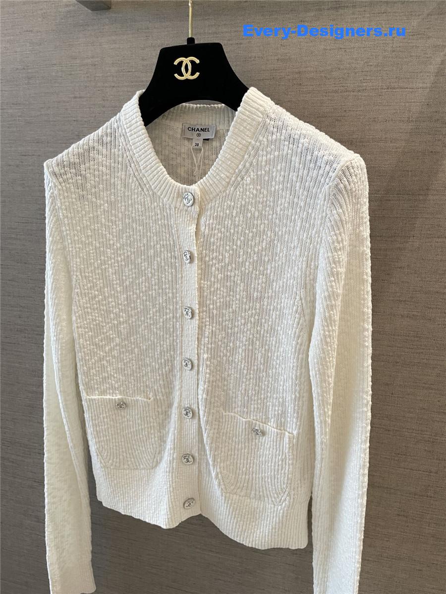 Ch**el coco beach white cardigan