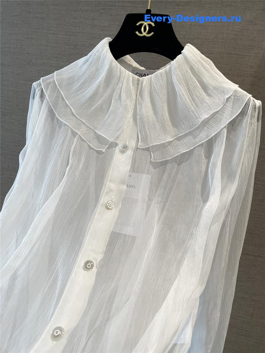 Ch**el silk muslin white blouse