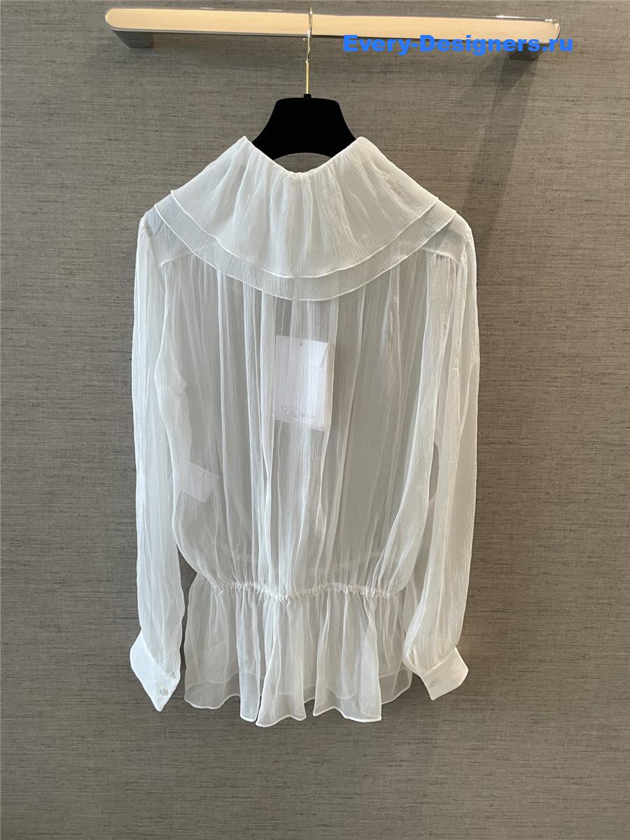 Ch**el silk muslin white blouse