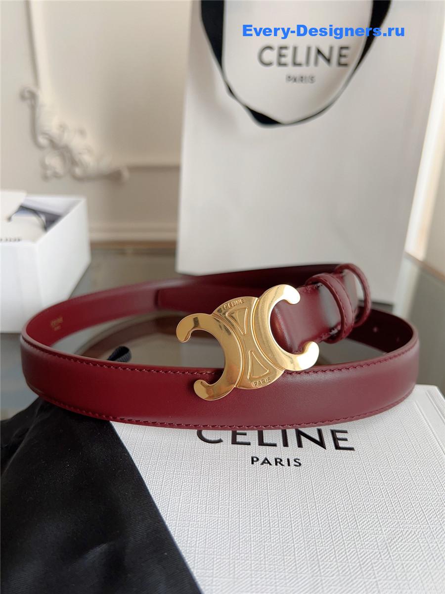 Ce1i*e classic burgundy leather belt