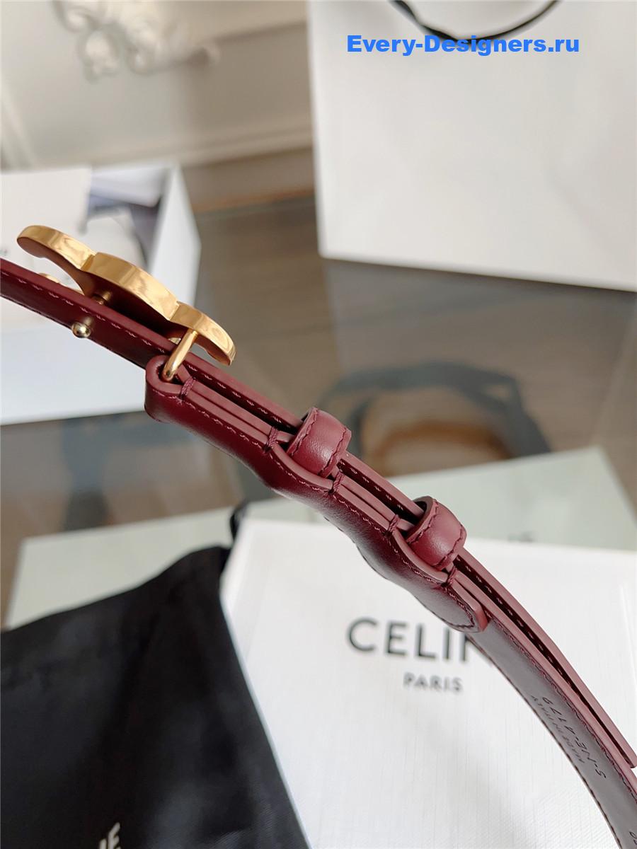 Ce1i*e classic burgundy leather belt