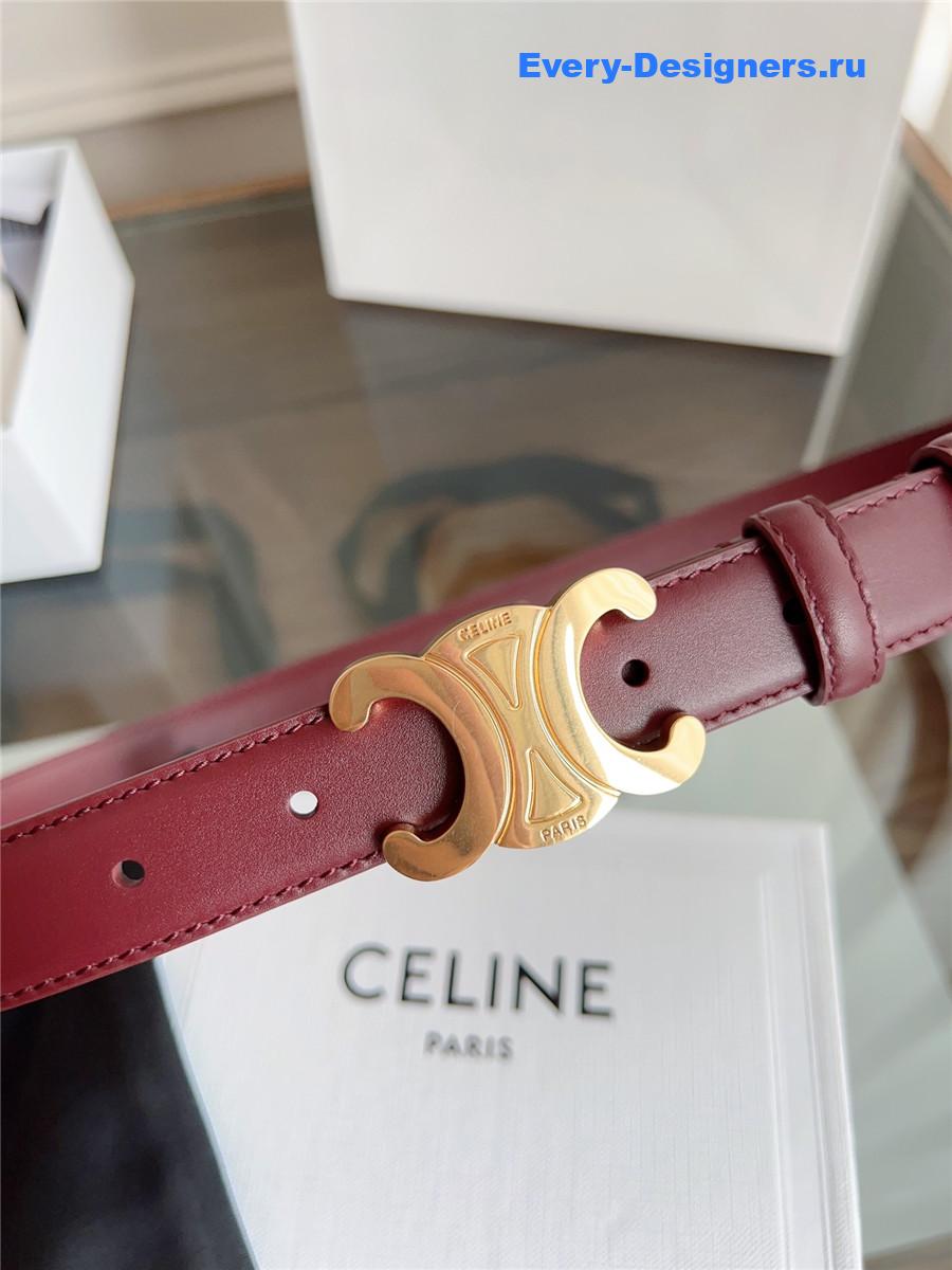 Ce1i*e classic burgundy leather belt