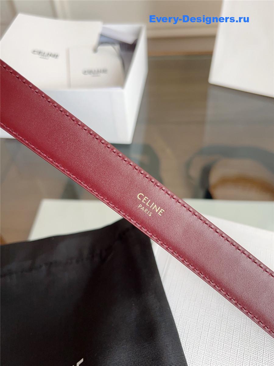 Ce1i*e classic burgundy leather belt