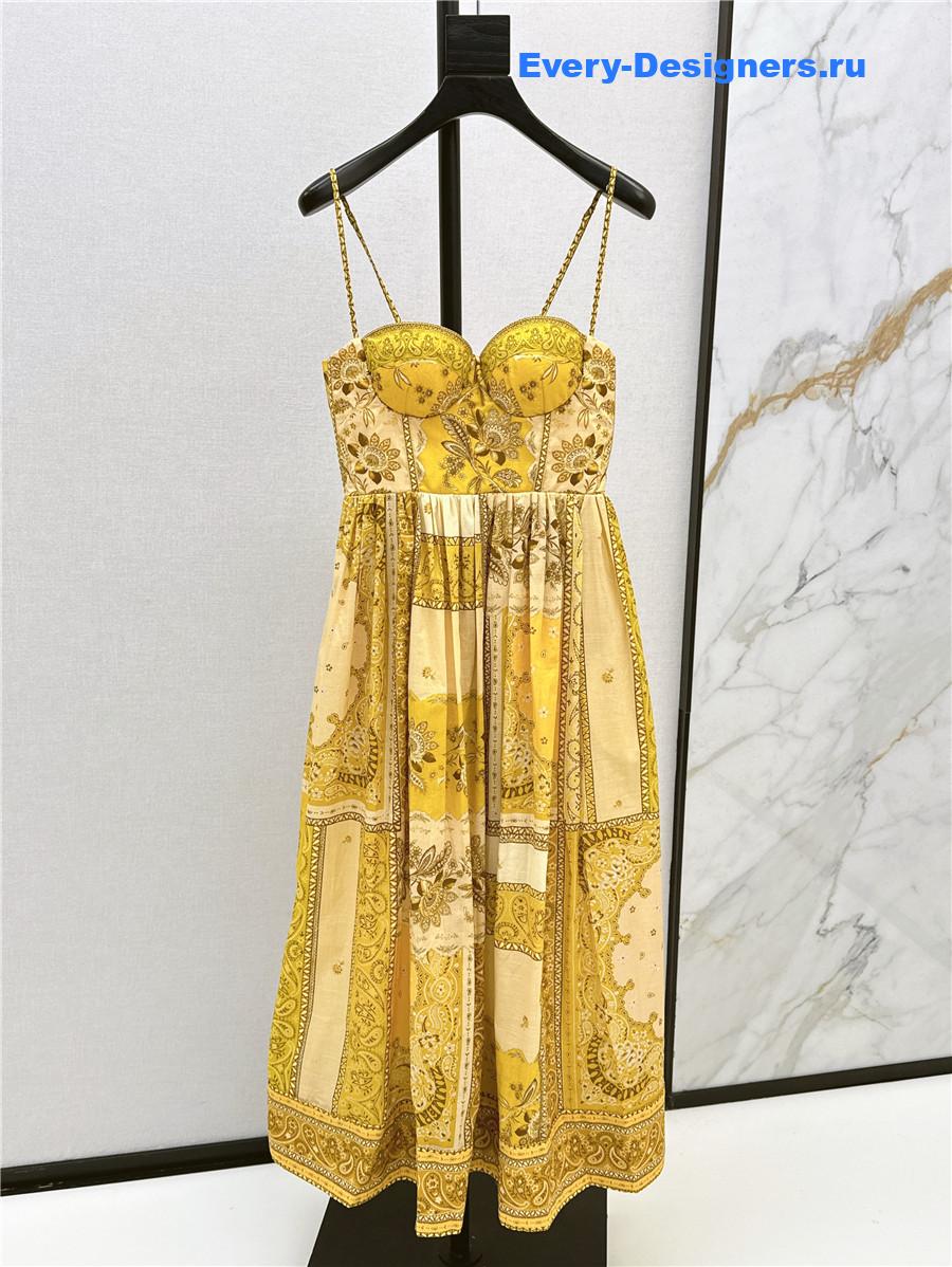 Zimmer Floral Linen A-Line Dress