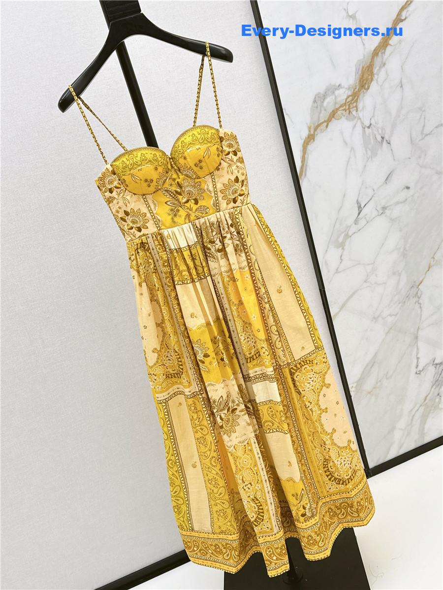 Zimmer Floral Linen A-Line Dress