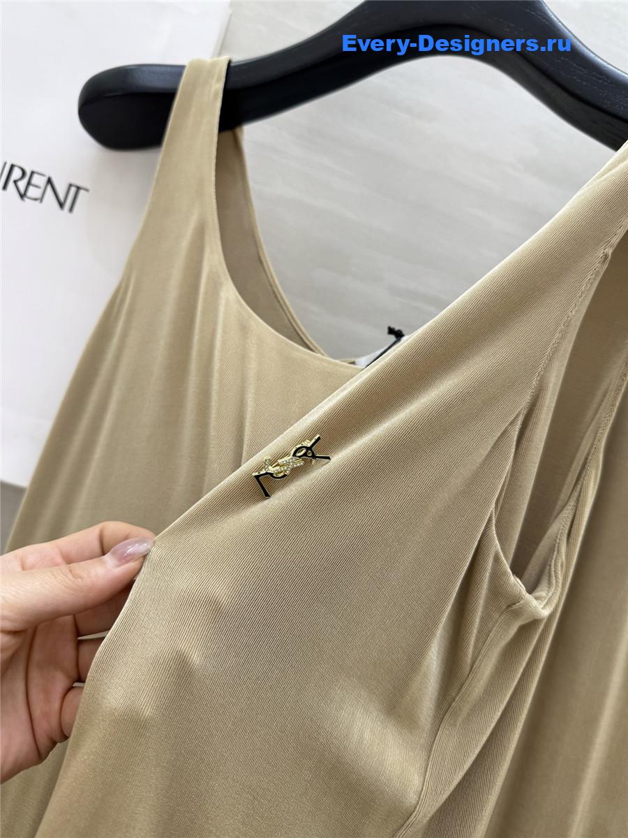 Sa1nt Lau*nt beige vest trouser suit